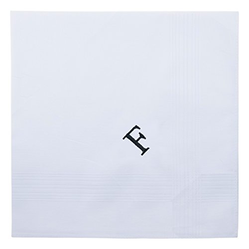 Image of Retreez 8 Pc Pure Cotton Initial Monogrammed Men's Handkerchiefs Hanky Gift Set