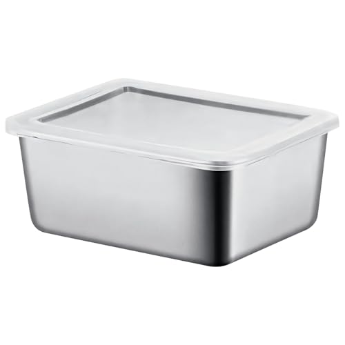 Funabridge Recipiente apilable de acero inoxidable para alimentos con tapa a prueba de fugas, 5.3 x 4.1 x 2.2 pulgadas para preparación de comidas, caja bento apta para horno