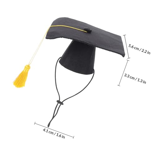 Sombrero y corbata de graduación para mascotas miniatura 2
