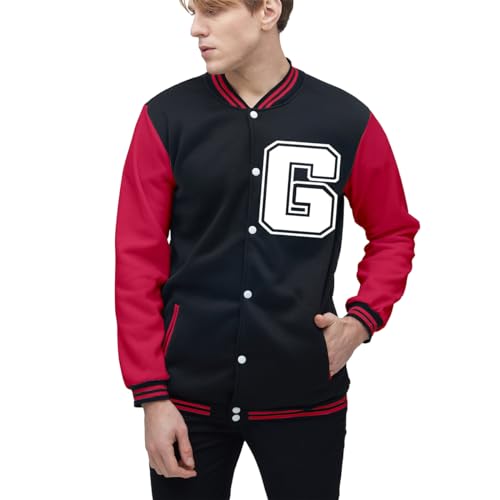 Image of Yuji Itadori Mens Varsity Jacket Baseball Letterman Bomber Jacket Fleece Long Sleeve Coat Casual Clothing XXS-3XL