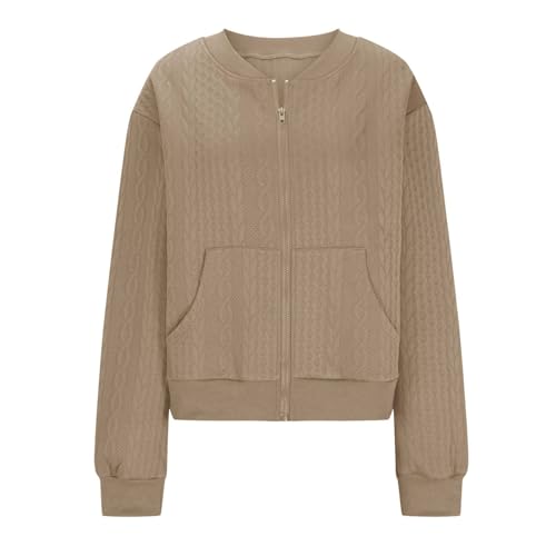 Zip Up Jackets for Women Trendy Cable Knit Cardigan Sweaters Lightweight Casual Long Sleeve Jacket Fall Fashion 20253