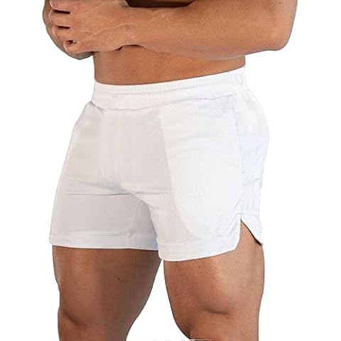 7Power Men's Workout Shorts 5" Lightweight Athletic Shorts Quick Dry Color White Size M Cover