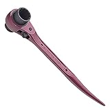 トップ工業 (TOP) ショートラチェットレンチ 17x21㎜ 曲シノ ワインレッド 鳶道具 RM-17x21S 燕三条 日本製