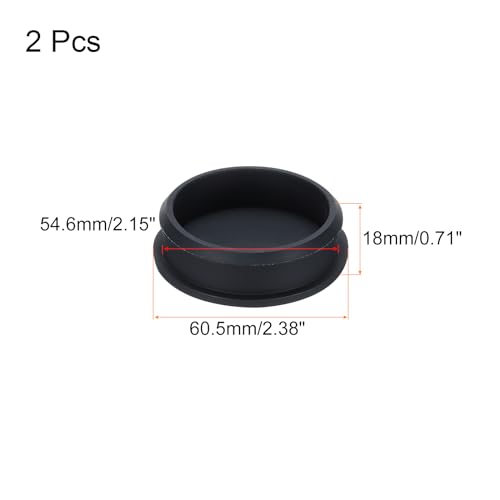 Image of MECCANIXITY Silicone Snap in Locking Hole Plugs Rubber Panel Seal Cover Flush Type Panel Round for Kitchen Rubber Bulkheads Waterproof Sealing Plugs 54.6mm /2.15 Inch Dia Black,Pack of 2