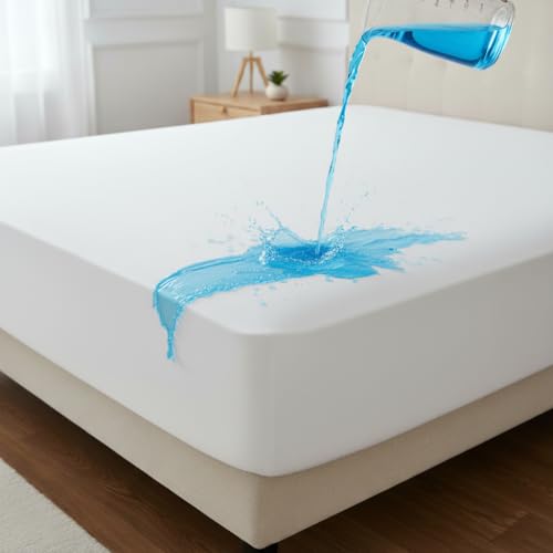 Magna Collection Waterproof Mattress Protector Soft Super Absorbent Non-Slip and Non-Allergenic Machine Washable Mattress Cover Fits up to 30cm Deep (Double)