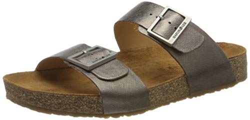 Image of HAFLINGER Andrea Elegant Leather Sandals with Rubber Sole and Cork Latex Footbed Unisex