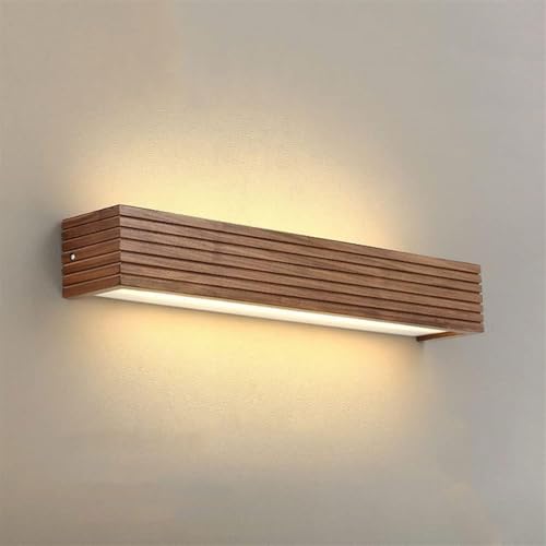 Mid Century Modern LED Wall Sconce - Minimalist Walnut Up/Down