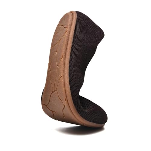 Image of poemlady Women's Ballet Flat Shoes Dress Shoes Knit Round Toe Slip On Ballerina Walking Flats Shoes for Woman Low Wedge Casual