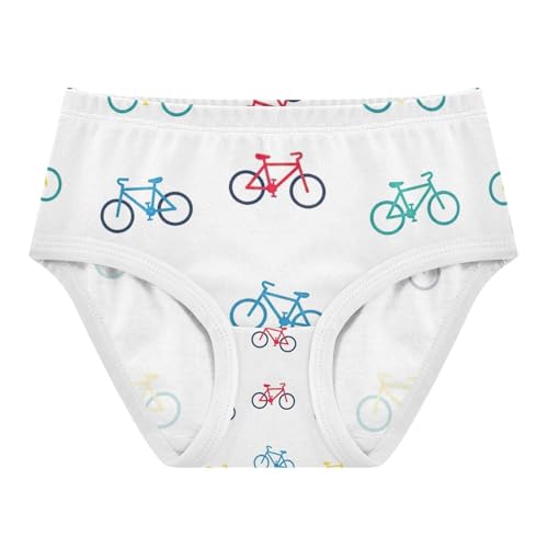 Cute Cartoon Bicycles White Toddler Girls Panties, Underwear Girls, 2T–8 Years
