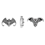 Aroncent Piercing de ombligo gótico con murciélago para mujer: Halloween Punk 316L, acero inoxidable, diseño de calavera, estilo oscuro, vintage, anillo para el ombligo, hipoalergénico, joyería para