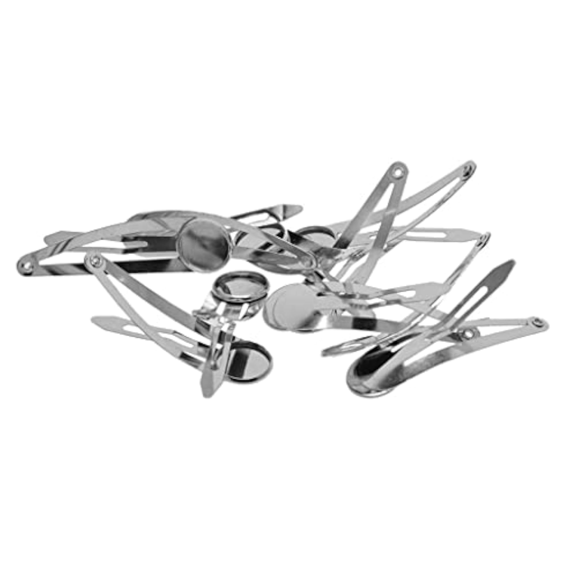 20Pcs DIY Snap Hair Clips with Bezel Setting Tray