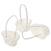 NUOBESTY 3 Szt. Białe Kosze Kwiatowe Małe Tkane Kosze Wiklinowe Rattan Kwiat Koszyk Ślubny Kwiat Koszyków Kwiecisty Zestaw Do Przechowywania Do Wystroju Domu (10 Cm)