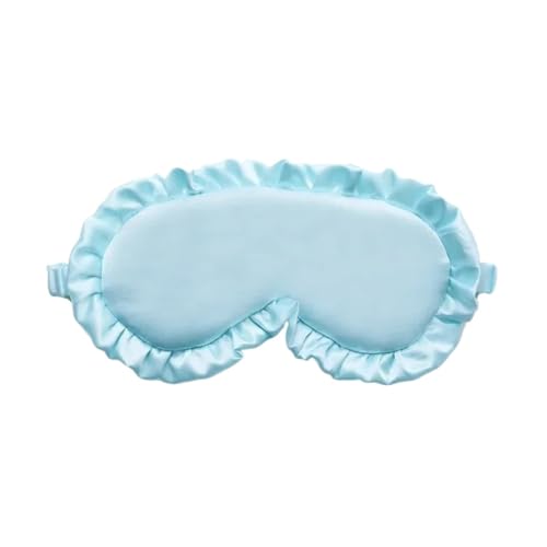 MáScara De Seda Para Ojos 3 antifaces de seda con volantes for dormir, suaves, multicolores, for por la noche, for hombre y mujer Para Noche(Blue)