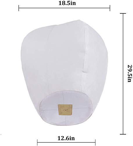 Sky Lanterns, 5 Pack Paper Chinese Lanterns 100% Biodegradable Environmentally Friendly, Flying Wish Lanterns for Wedding, New Year, Birthday Party Celebration