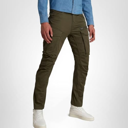 Miniatura 6 de G-Star Hombres Rovic Zip 3d Regular Tapered Pants, Verde Dk Bronze Green D02190-5126-6059 , 34w 32l