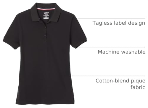 Image of French Toast Women's Juniors' Short Sleeve Stretch Pique Polo Shirt