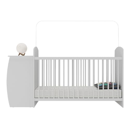 Berço Cômoda com Colchão Incluso Colinho de Mãe Multimóveis Branco