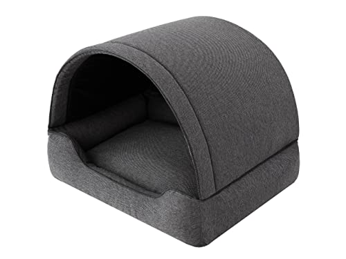 PillowPrim Hundebett, Stoffhundehaus, Katzenhöhle, Hundehütte, Hundekorb, Hundeliege, Schlafplätze, Möbel für Tiere, Hundesofa, Anthracite, L: 60x47 cm