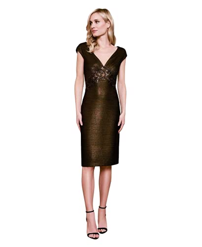 Tadashi Shoji Womens Sequin Cocktail Dress, Metallic, Medium #TOP12