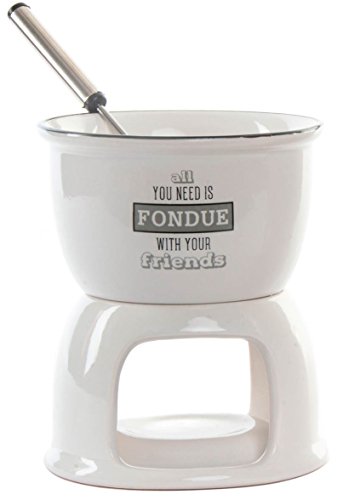 AVENUELAFAYETTE Service à Fondue au Chocolat Individuel en grès (M4)