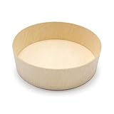 KAYU PACKAGE CIRCLE Wooden Food Container, Wood/Plastic Lids Sold Separately, Microwave/Oven/Freezer Safe, Set of 25 Pcs, Disposable (Medium)