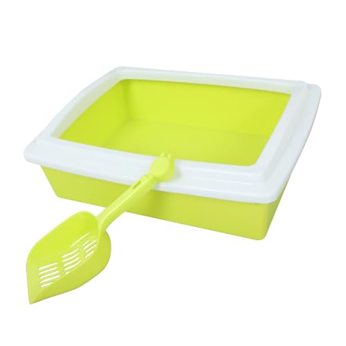 Abaodam Semi-Closed Cat Litter Box Kit Versatile for Kittens Adult Cats Easy Cleaning Splashproof Design Non-Slip Sturdy