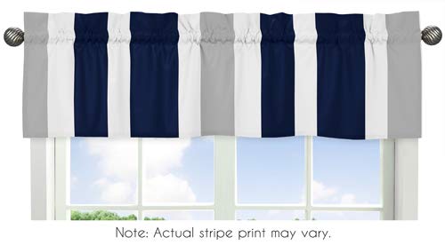 Navy Blue, Gray And White Stripe 4 Piece Childrens, Teen Boys Twin Bedding Set Collection #TOP3
