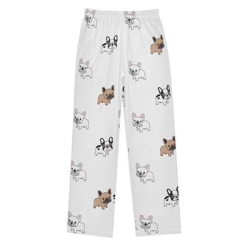 Boys' Pants French Bulldog Cute Dog Long Bottoms Jogger Pants Elastic Waist Trousers with Pockets S-XL