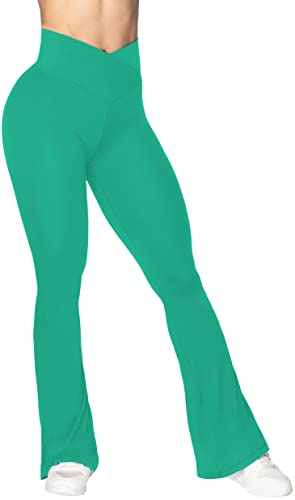 Image of Sunzel Flare Leggings, Crossover Yoga Pants with Tummy Control, High-Waisted and Wide Leg