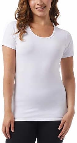 32 Degrees Ladies' Cool Tee, Short Sleeve Scoop Neck, 3-Pack (US, Alpha, Medium, Regular, Regular, White/HT Light Blue/HT Pink) - Image 7