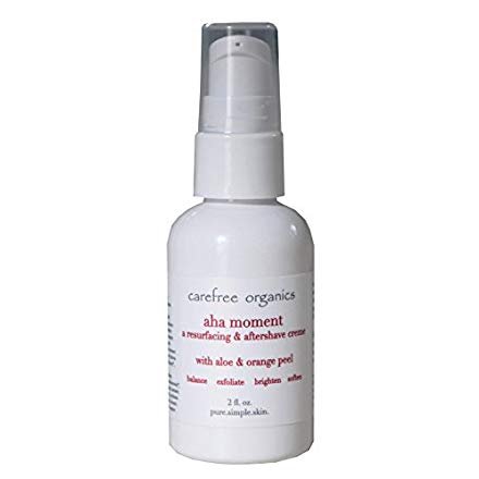 Carefree Organics AHA Moment, a resurfacing glycolic lotion & aftershave