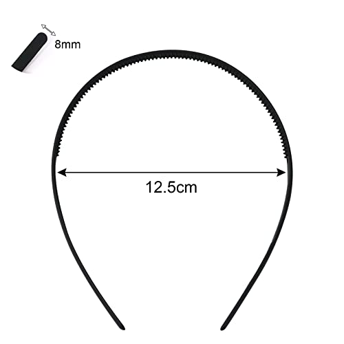 Hanyousheng 6 Pack Plastic Headband, 8mm Teeth Comb Headband, Black Non-slip Hair Hoop - Image 2