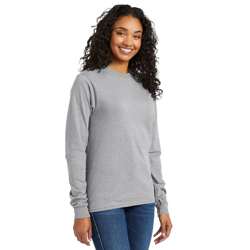 Hanes mens Essentials Long Sleeve T-shirt Value Pack (4-pack) Essentials Long Sleeve T-shirt Pack, Crewneck Cotton Tees, 4-pack (pack of 4)