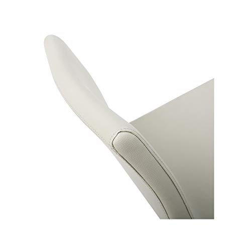 Taburete Bar Watson Altura Ajustable Gris Claro Cuero Sintético Base Cuadrada de Acero Inoxidable con Reposapiés Rectangular Diseño Elegante y Cómodo miniatura 3