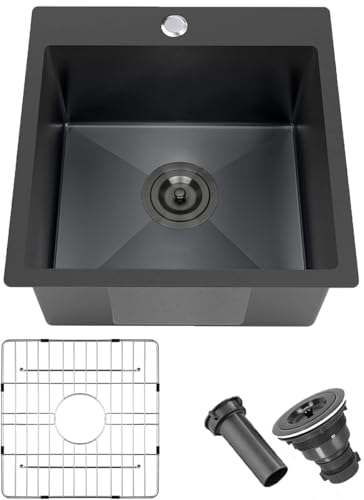 18x18 Inch Black Stainless Steel Drop-In Sink