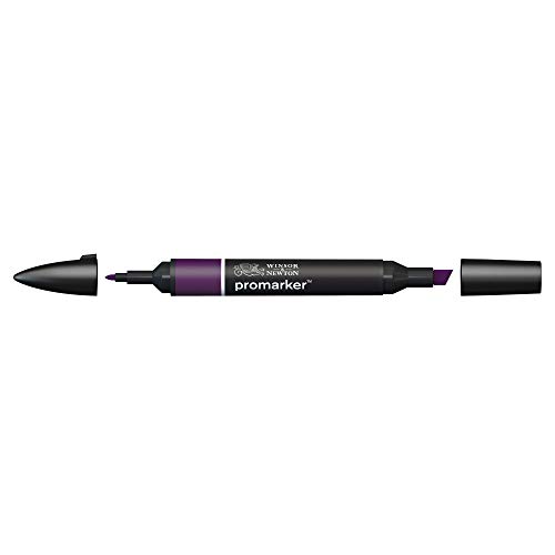 Image of Winsor & Newton Promarker, Alcohol Based Markers, Aubergine (V524), Double Tipped Drawing Marker for Artists, Graphic Designers, Illustrators - Chisel & Fine Twin Tip, Streak Free Coverage