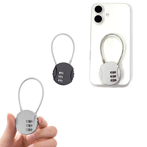Image of Anzailala Number Lock Combination Lock With Zinc Alloy Steel Cable Lock Small Locks For Travel Suitcase, Backpack, Lockers, Case, Toolbox (Pack Of 2 - Black, Silver)