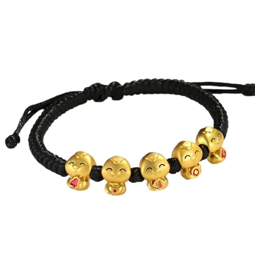Generico Cadena de bolas chinas New Year Red String Bracelets Chinese Zodiac Feng Shui Animal Charm Bracelet New Year Jewelry Gifts For Women Men Pulseras Rojo, Talla única, Plástico, No Gemstone