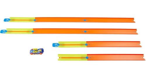 Image of Hot Wheels Starter Pack of Toy Car Tracks, Includes 10 Pieces and 1 Die-Cast Vehicle (Mattel GVG13)