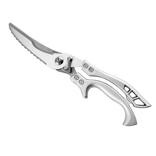 Heavy-duty stainless steel kitchen scissors for a variety of foods chicken duck fish meat and bones Full steel handle for a strong grip sharp blades for easy cleaning for everyday kitchen use