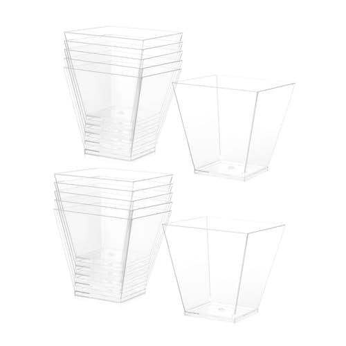 SEWACC 50個透明硬質プラスチック製入りデザートカップ ヨーグルトムースアイスクリーム対応 パーティー用使い捨てスイーツ容器