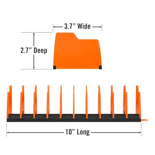Image of Ernst Manufacturing 5502 Plier Pro Premium No-Slip Plier Holder Rack in Vibrant Orange - Tool Organizer for Pliers - Made in USA