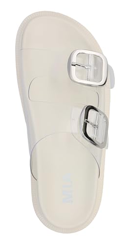 Image of MIA Women's Gen Double Buckle Slide Sandals, Clear, Size 6