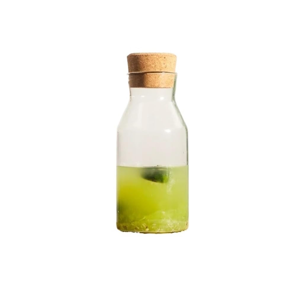 Bebida Jarra de agua borosilicato, botella vidrio con corcho