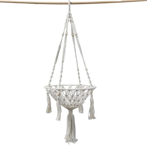 Mppchhn Macrame Katzen Hängematte | Makramee Hängesessel Im Boho Stil - Geflochtener Baumwollseil Schlafkorb Kletterplatz Schreibtisch Nachttisch...