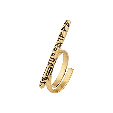 VOYLLA Women's Gold Aztec Bar Ring Cover