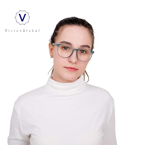 Image of VisionGlobal Blue Light Blocking Glasses, Lightweight Oval Frame, Computer Glasses for Gaming, Office, TV
