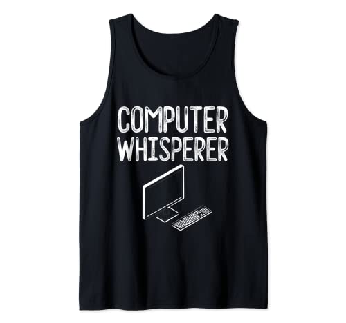Computer Whisperer Geek Nerd Tech Citazione IT Gamer PC Riparazione Canotta