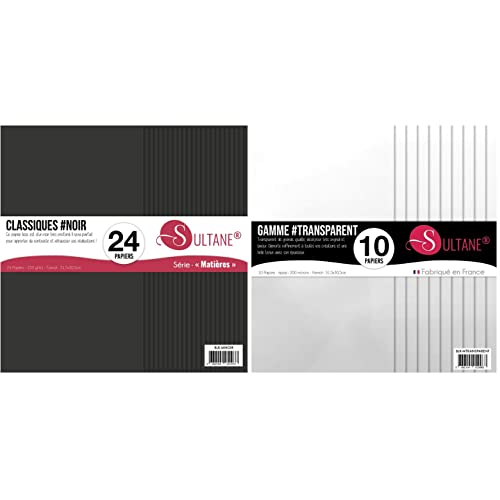 Packs Scrapbooking de Papel Gofrado Negro y Transparente
