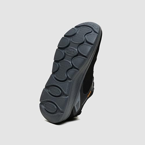 Image of Campus Port Men's Running Shoes | Breathable Mesh | Memory Foam Insole | Lightweight & Durable EVA Sole | Black & Dark Grey Sports Sneakers